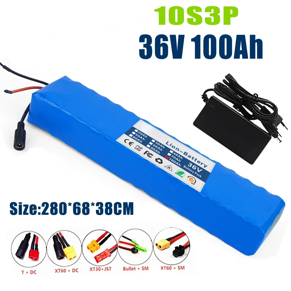 

10S3P 36V 100Ah 18650 Rechargeable Lithium Battery Pack 1000W Power Modified Bicycle electric scooter Vehicle with BMS