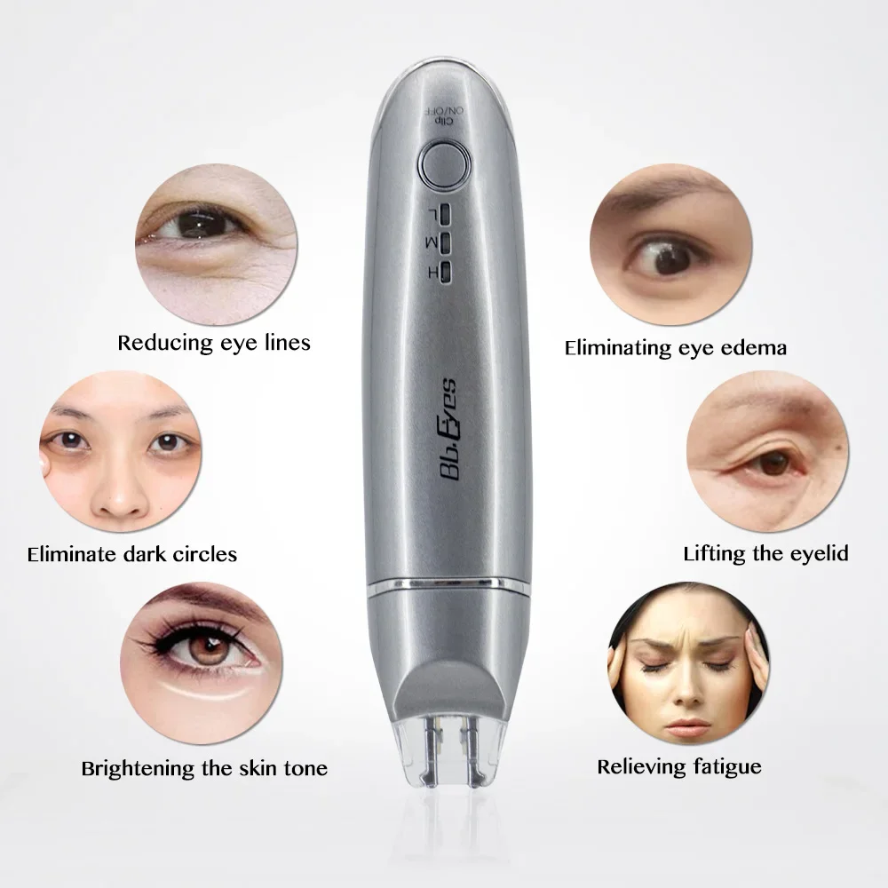 Dispositivos de belleza ocular Bbeyes de 2 cabezales, Mini mejora las líneas finas para las ojeras, hace que los ojos más jóvenes, coopera con la pluma para masaje de ojos