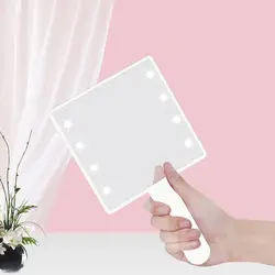 Makeup Mirror with LED Light with Handle Hand Mirror Pocket Mirror for Home