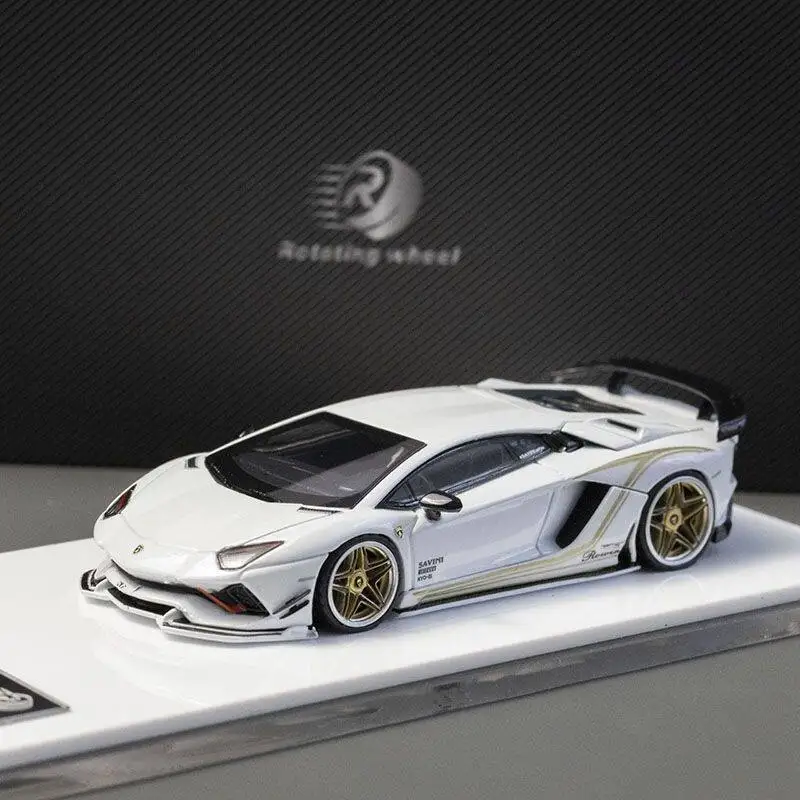 予約注文-回転ホイール付きrw-1-64-rowen-aventador-sダイキャストモデルカー