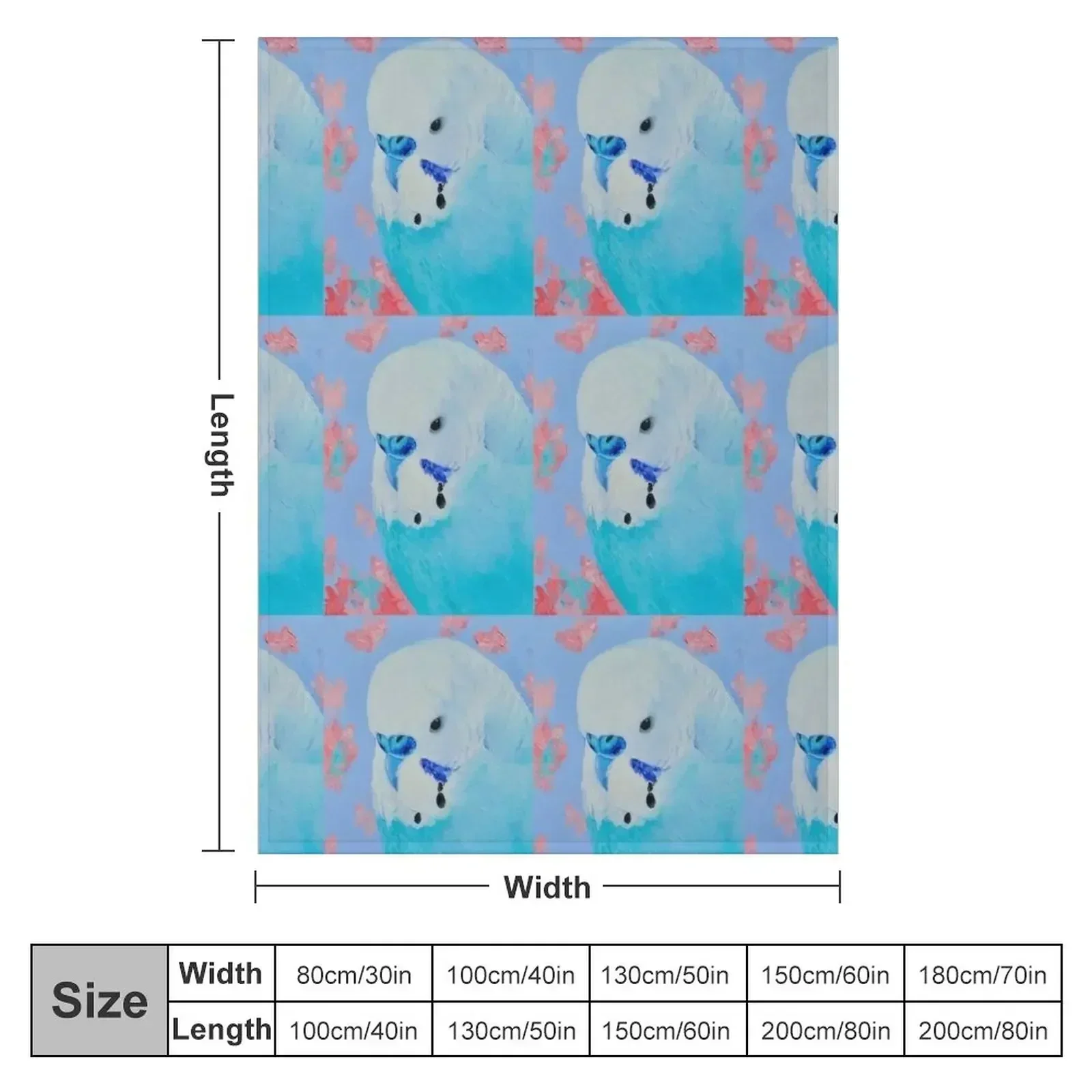 Blue Budgie Throw Blanket couch cozy soft plush fuzzy picnic outdoor blanket