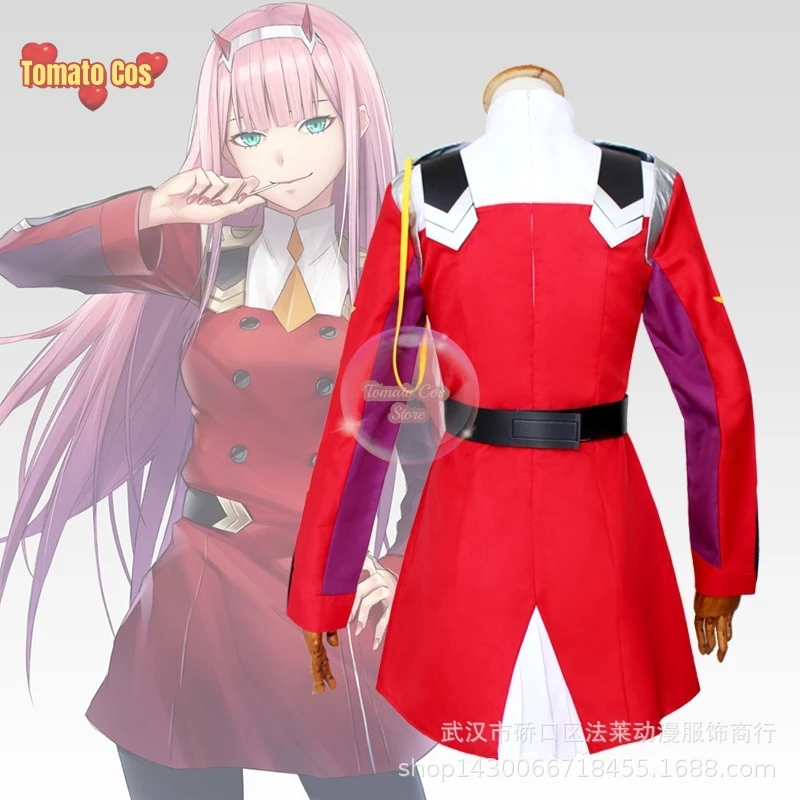 Game DARLING DARLING In The FRANXX Zero Two Cosplay Costume Dress 02 Cosplay Costume Women Cosplay Sexy Dress Headband Wig Shoes