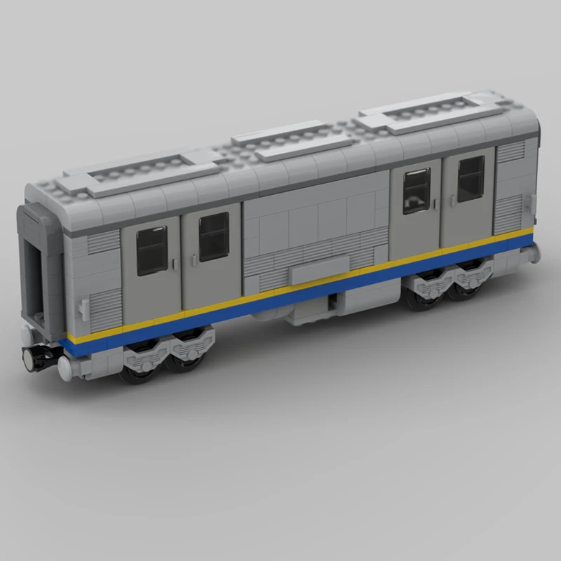 Modèle de voiture de ville MOC, briques de construction, Train de passager, bagages, technologie modulaire, cadeaux de vacances pour enfants, jouets à assembler, costume