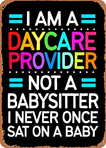 Daycare Provider  Vintage Look Metal Sign Patent Art Prints Retro Gift 8x12 Inch