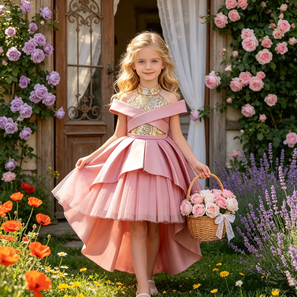 dress with a train suitable for performances piano parties dances and birthday parties birthday gift for a girl