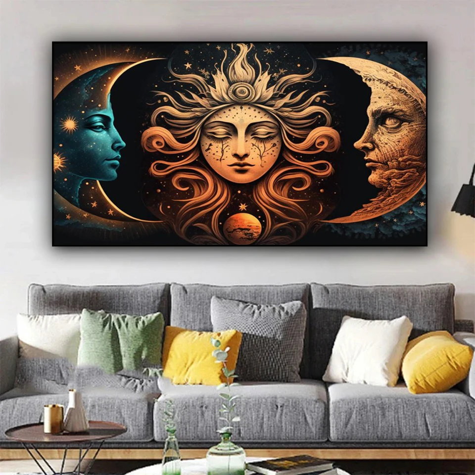 

Sun And Moon goddess diamond painting New 2024 Full Square Round Diy Diamond Mosaic portrait Cross stitch Home Decor Art