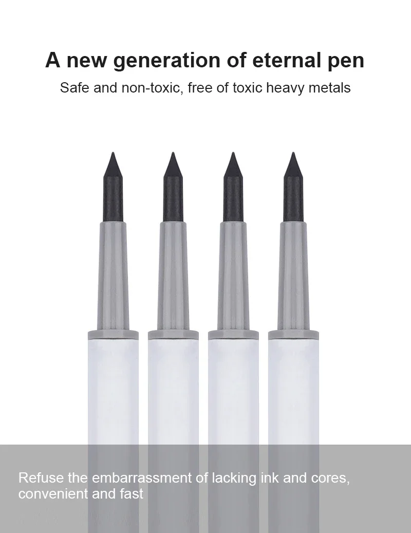 내구성 잉크 없는 영원한 연필 HB 무제한 쓰기 펜, 잉크 스케치 도구, 사무용품, 어린이 학교 문구 선물