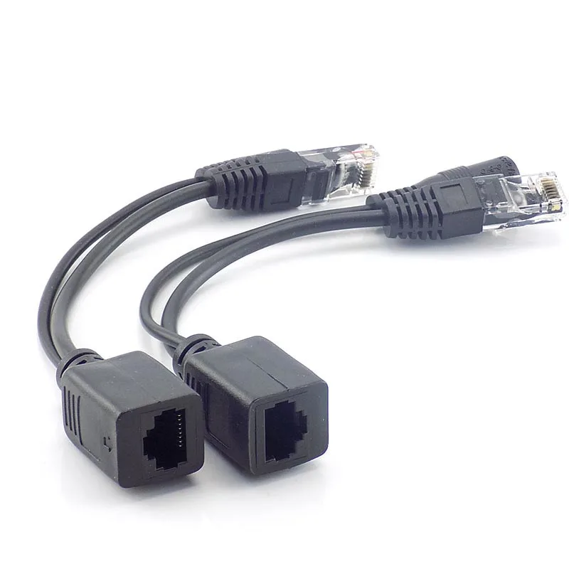 1 pasang POE Splitter 12V aksesori adaptor RJ45 Kit injektor catu daya kabel konektor kamera Cctv untuk kamera keamanan D6