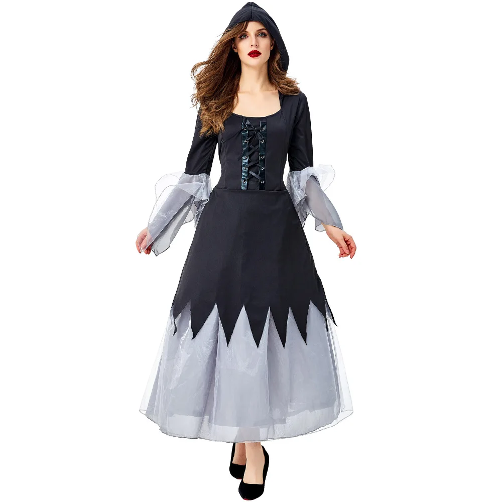 loween Witch Cosplay Costume Magic Robe Role-plang Dr with Hat Gypsy Sle Women's Faion Stage Performance Clothes