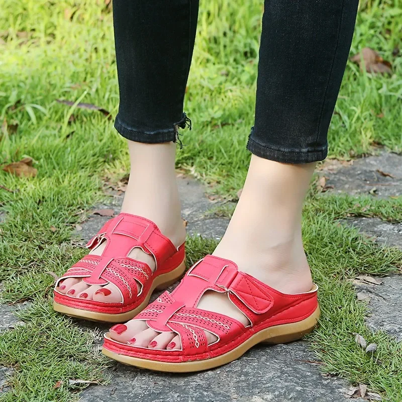 2024 Plus Size Women's Shoes Outdoor Women's Slippers Hot Sale Casual Slippers Women Wedges Round Toe Open Toe Shoes Women