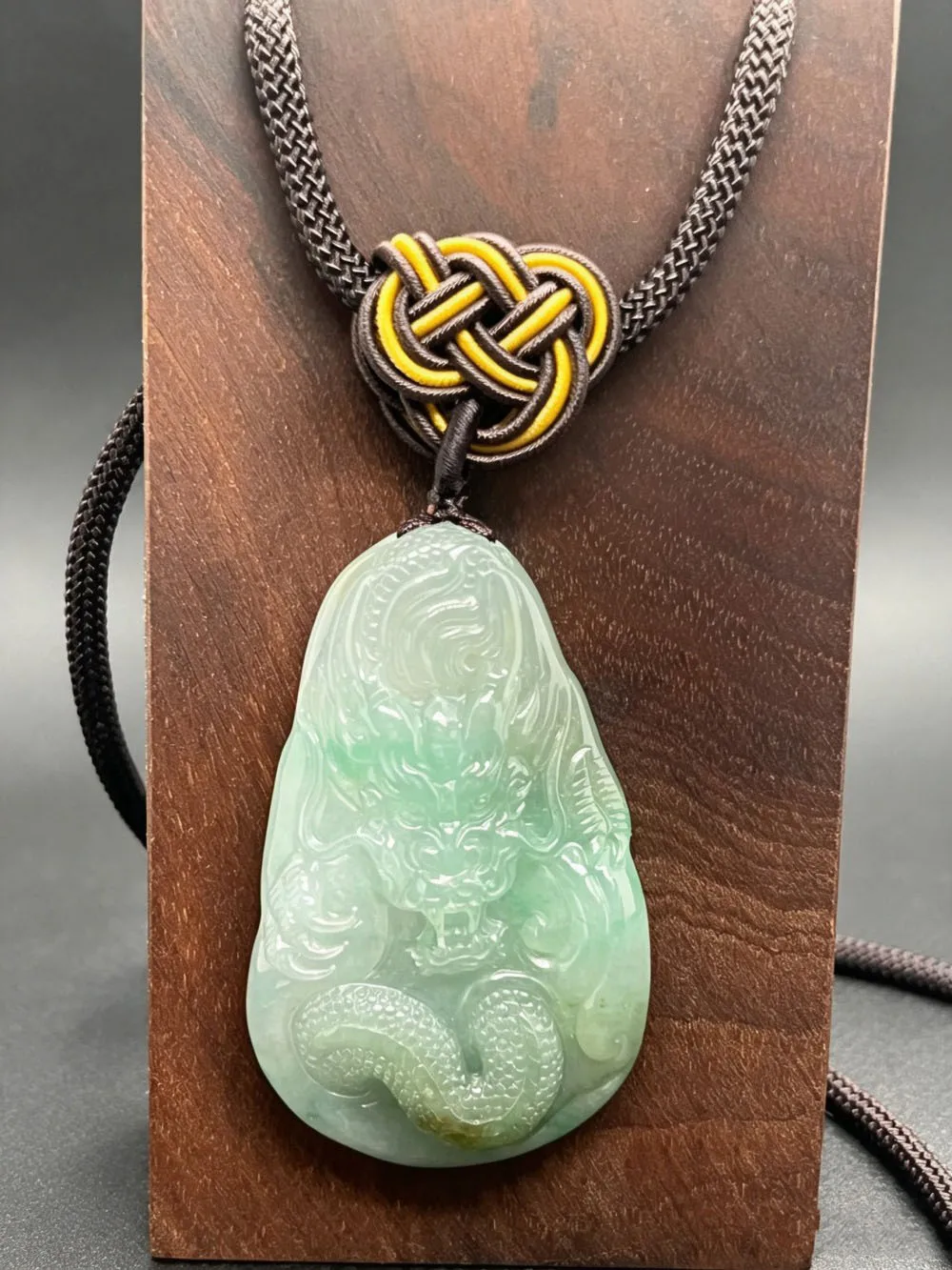Genuine Natural A-Grade Jadeite Myanmar Powerful Dragon Brand Grand Zodiac Dragon Pendant Luxury Quality Jewelry Charms Gift