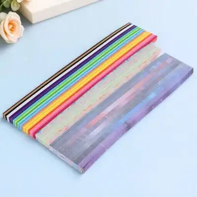 

1290 Pcs Sky Gradient Origami Paper Strips 540 Sheets Glow Dark DIY Decor 27 Colors Mixed 12 Zodiac Signs Sturdy Craft