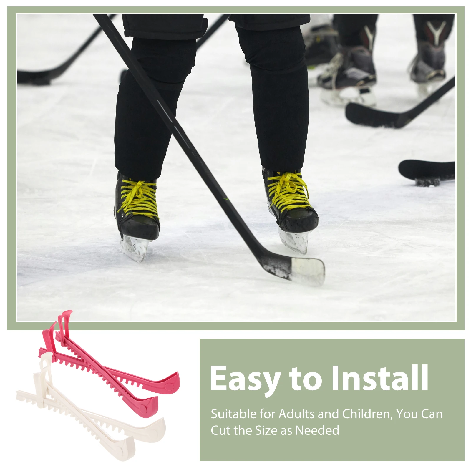 

2Pairs Professional Ice Skate Guards Lightweight Reusable Skating Shoes Covers Portable Skate Supply Covers for Skates