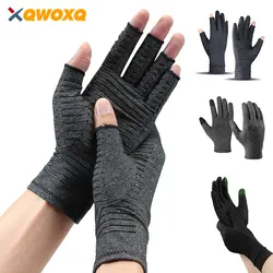 Compression Copper Arthritis Gloves - Fingerless Copper Gloves for Computer Typing and Dailywork - Hand Pain Relief and Support