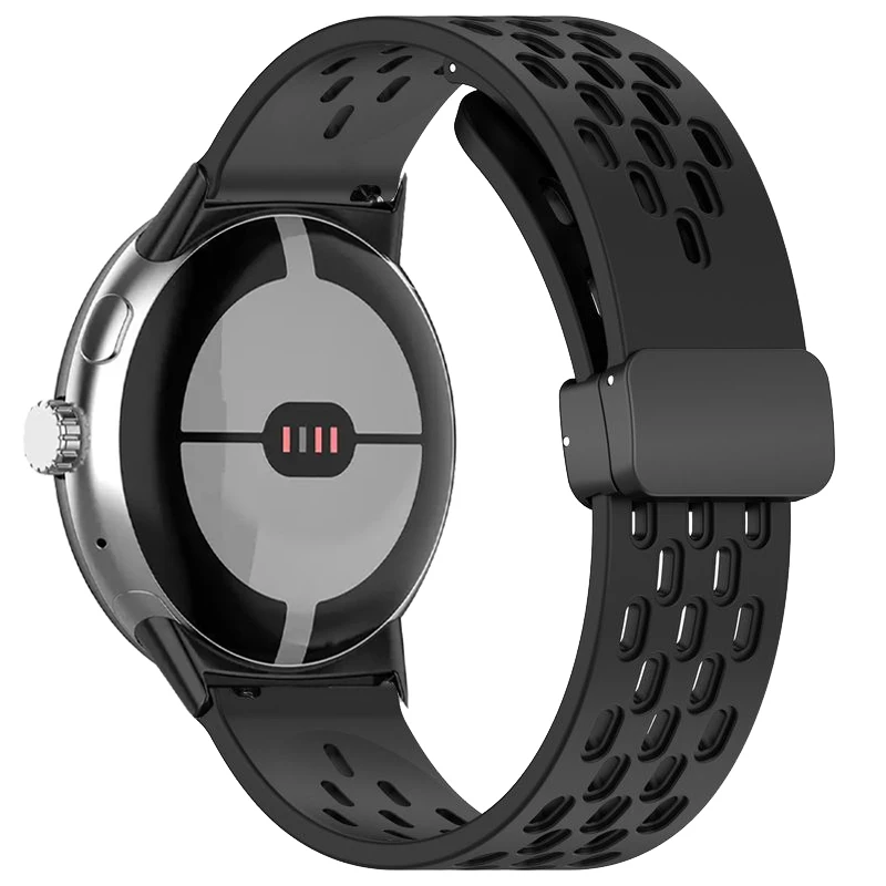 Malha respirável pulseira esportiva para google pixel watch 3 41mm 45mm pulseira de silicone magnético para google pixel watch 2 1 pulseira