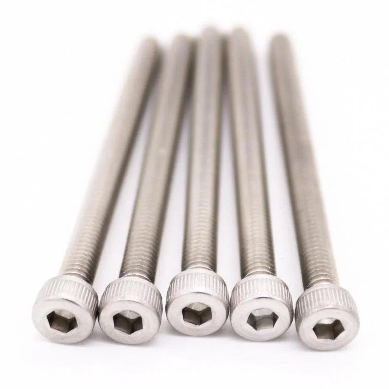 1/5/10pcs Fine Thread M3 M4 M5 M6 M8 M10 M12 DIN912 304 A2-70 Stainless Steel Allen Hexagon Hex Socket Cap Head Bolt Screw