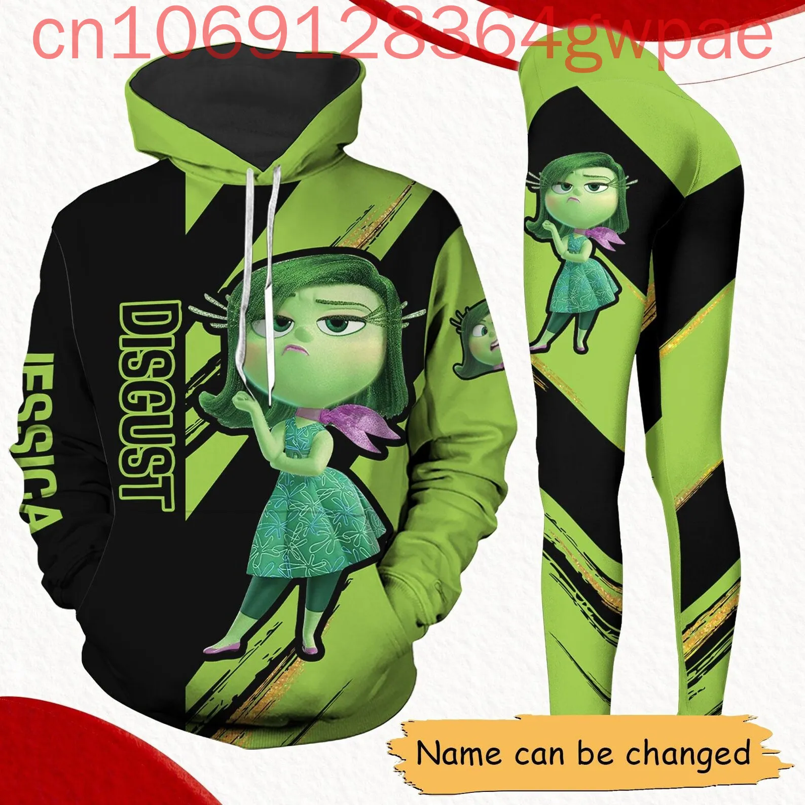 

Disney Iessica Joy Inside Out 3D толстовка и леггинсы, костюм, женские толстовки, штаны для йоги, спортивные штаны, модный спортивный костюм, комплект