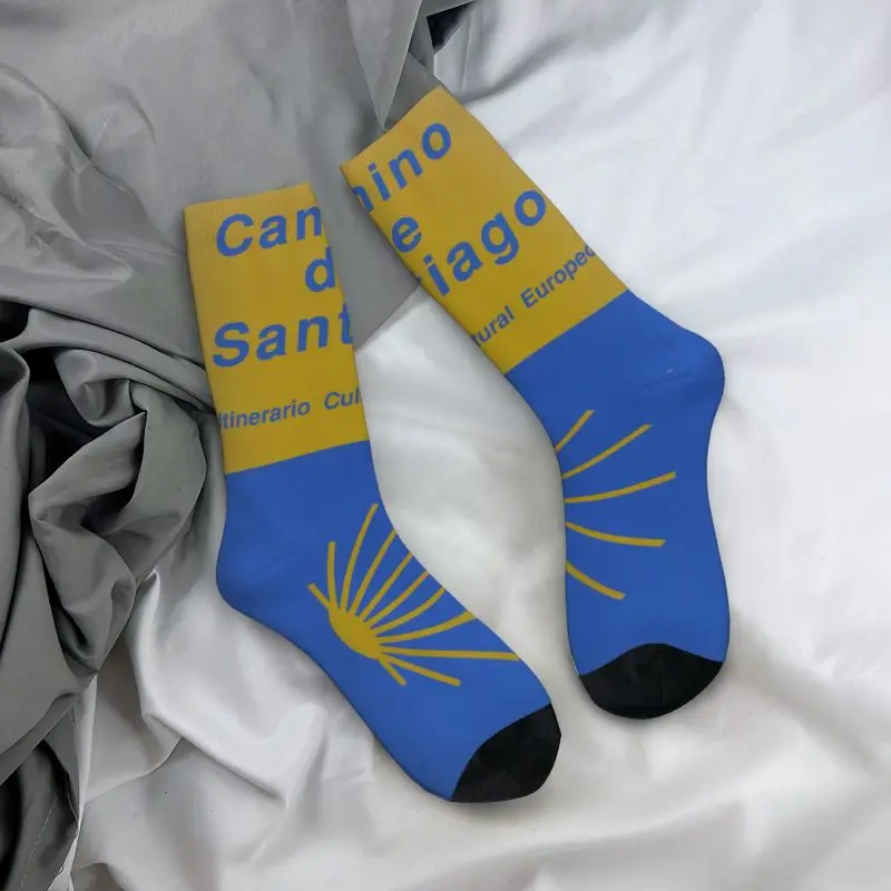 Custom Camino De Santiago Mens Crew Socks Unisex Novelty 3D Printed Dress Socks