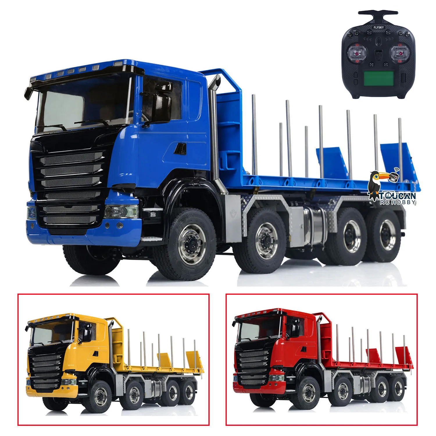 1/14 Hydraulic RC 8x8 Flatbed Full Dump Car Roll-on off Dumper Truck 3-speed Gearbox Sound Lights system Tipper Model Toy