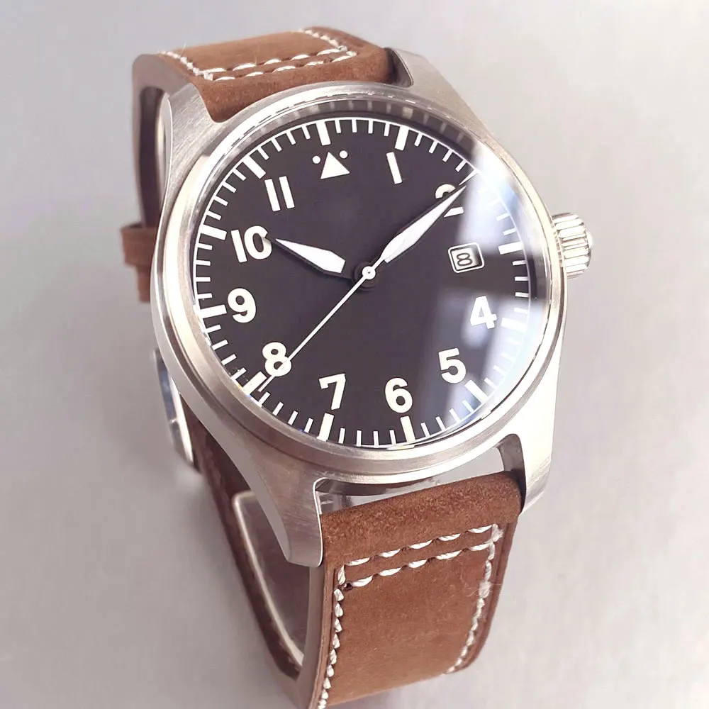 تخصيص NH35A التلقائي ساعة رجالية الطيار الساعات الغوص 39 مللي متر 200 متر مقاوم للماء الياقوت الزجاج مضيئة تاريخ 316L الصلب