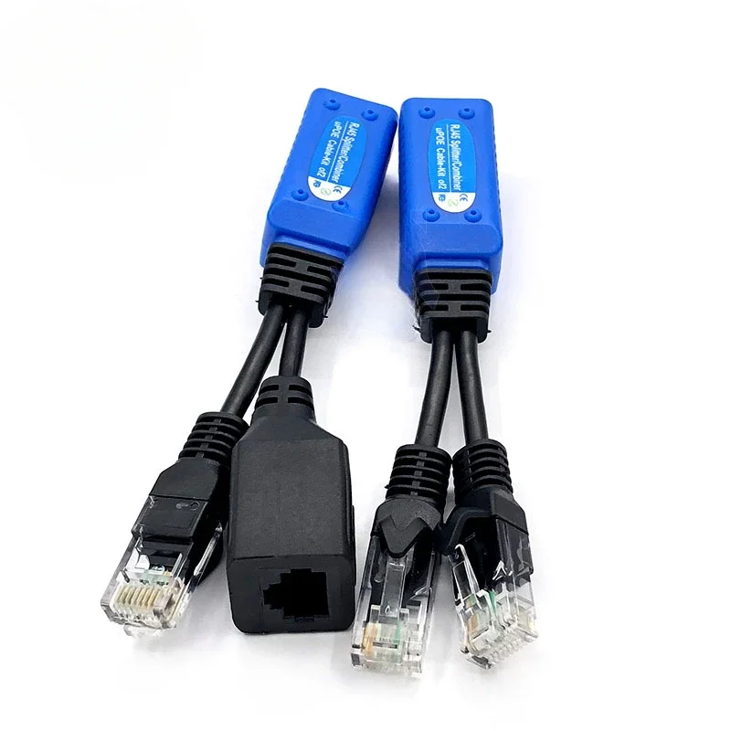 สายรวม RJ45แยกสัญญาณ1คู่กล้อง POE สอง POE ใช้สายสุทธิหนึ่งสายอะแดปเตอร์ POE ตัวเชื่อมสายไฟสายไฟแบบพาสซีฟ