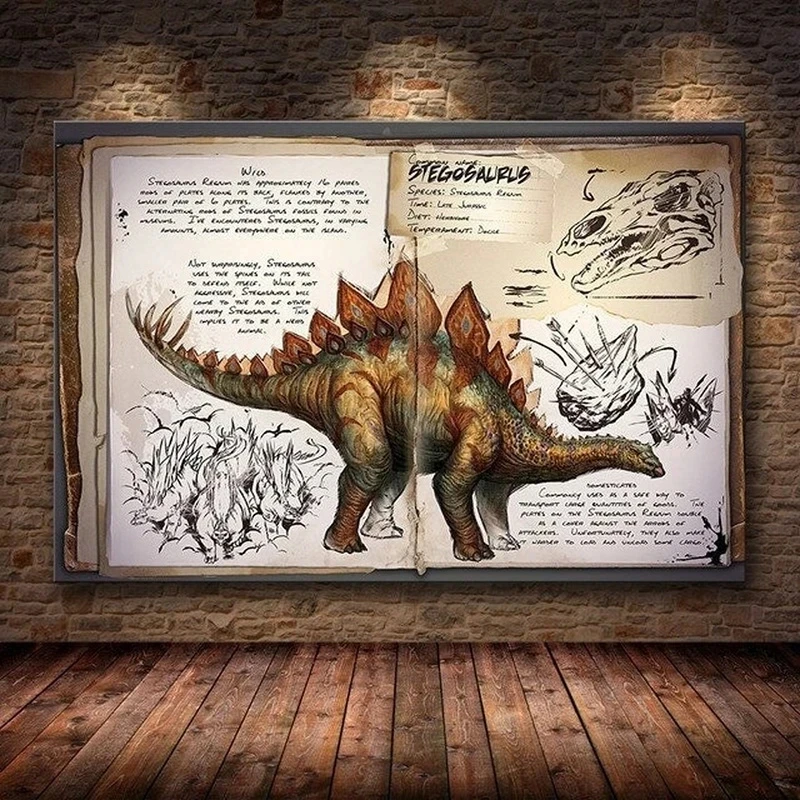 Abstract Retro Game ARK Survival Evolved Art Dinosaur Series Posters Canvas Painting Wall Prints Pictures Living Room Home Decor