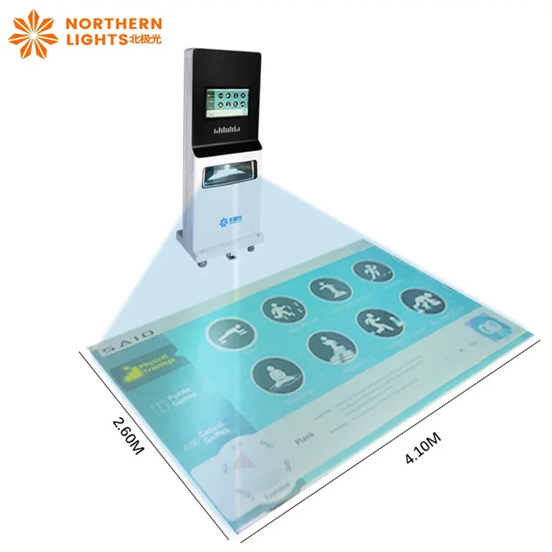 Indoor interactive floor projection system movable interactive floor projector game SAIO for amusement part