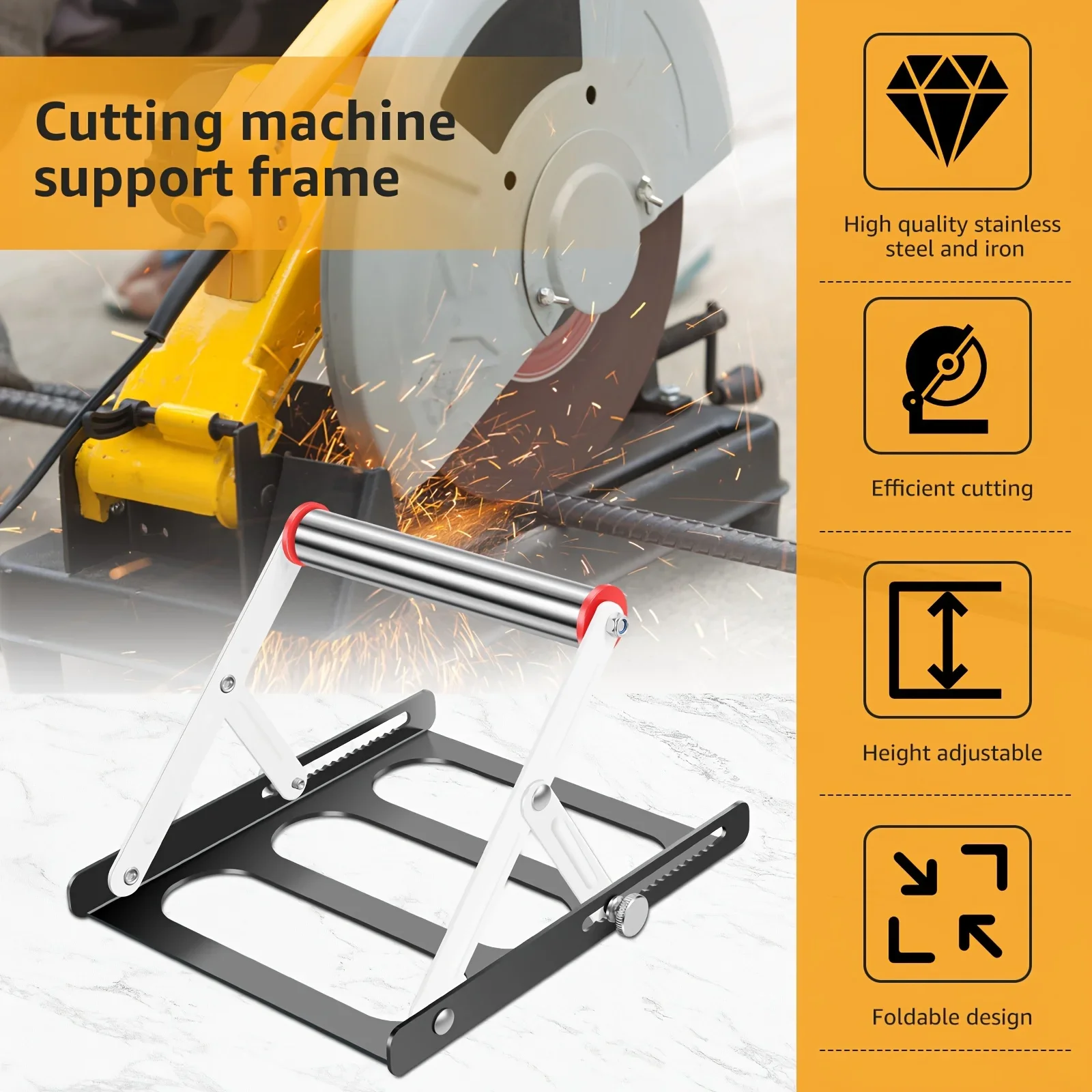 2pcs Cutting Machine Support Frame Foldable Table Saw Support Stand 55-135mm Height Adjustable Cutting Machine Material Holder