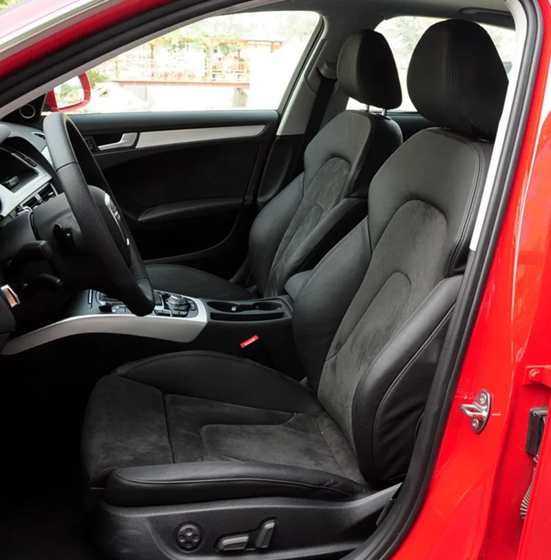For Audi A4 B8 8K 2007 - 2015 Custom Fitted PU Leather Car Seat Covers Full Set front rear seat Interior Protector Accessories