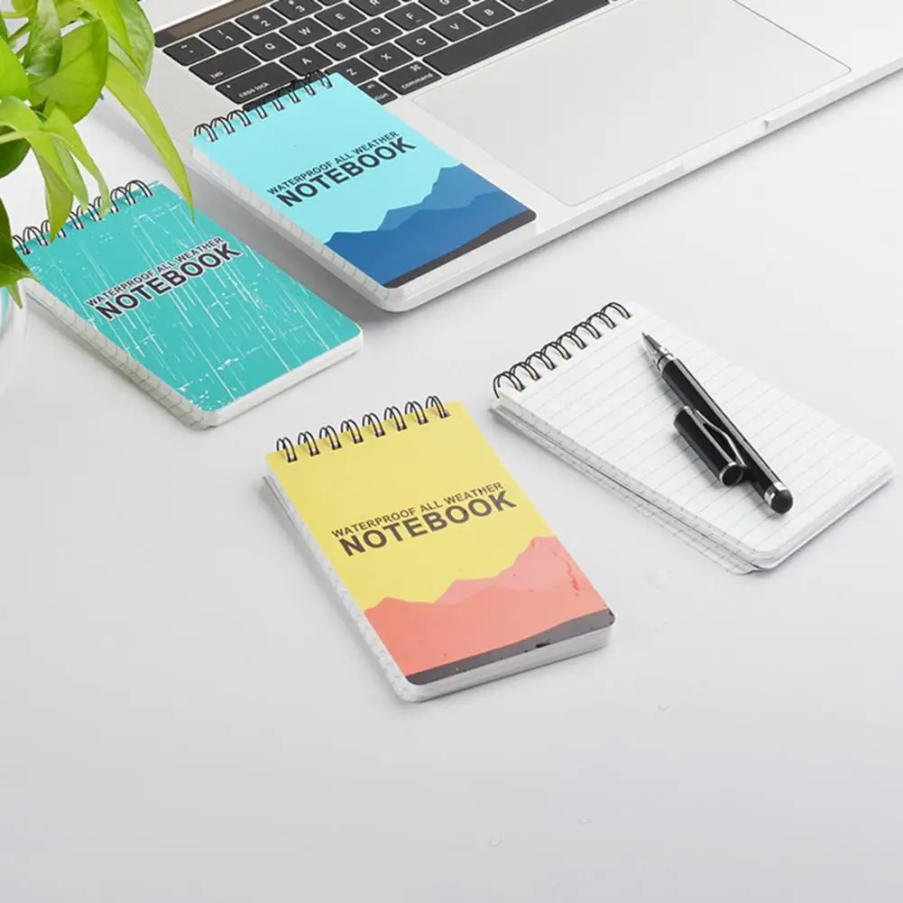 Waterproof Notebook Portable Writing Notepad Durable Compact Coil Design Notebook for School Home Outdoor