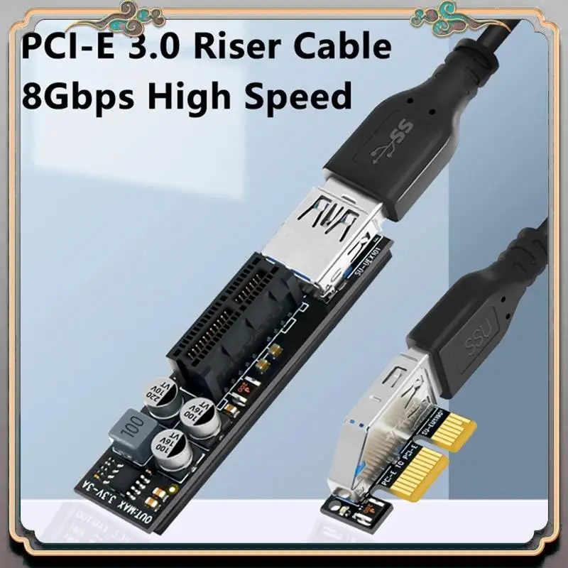 Durable PCIE Riser Cable Full Speed USB 3.0 PCI Express X1 To X1 Extension Cable Adapter Card Converter With Power Module For PC