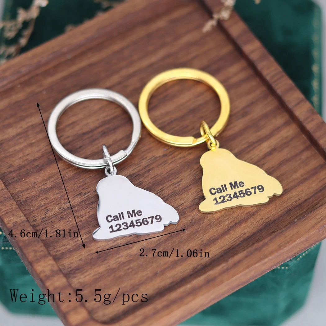 Custom ID Phone Tag Walrus Pendant Key Chain Stainless Steel Cartoon Marine Animal Pendant for Men and Women Simple Jewelry
