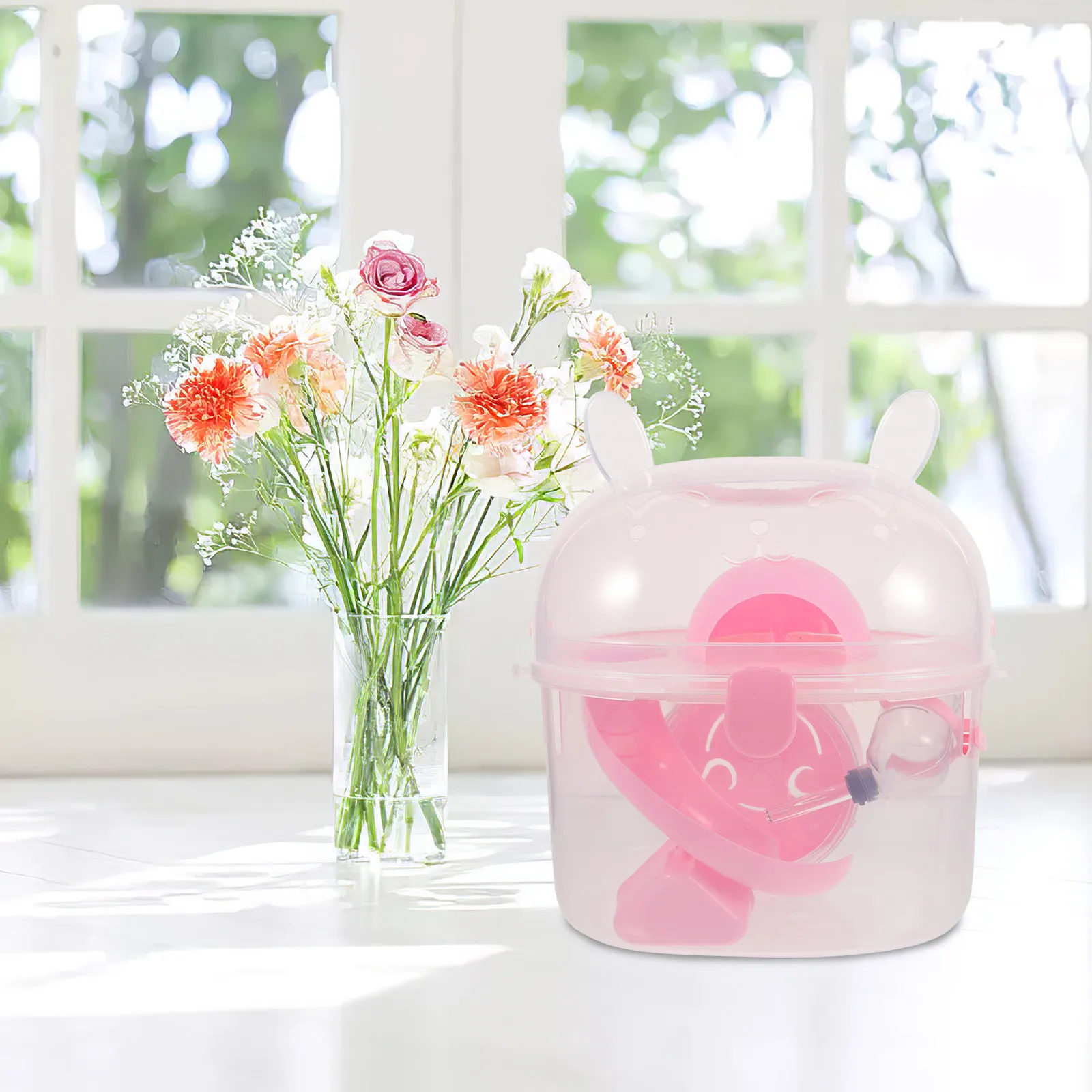 Portable Pet Carrier Plastic Hamster Travel Case Spacious Small Animal Cage Outdoor Handheld Hamster Container for Mice Rats