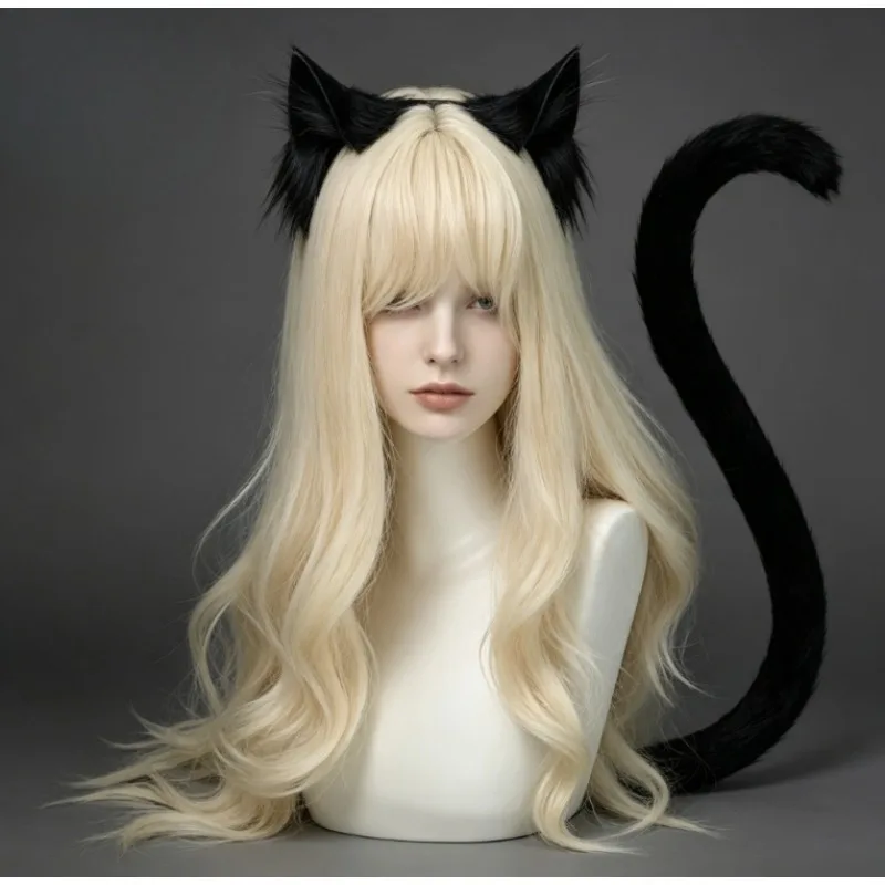 Lifelike Cat Ear Headband Handmade Plush Cosplay Ears Soft Lightweight for Anime Halloween Party