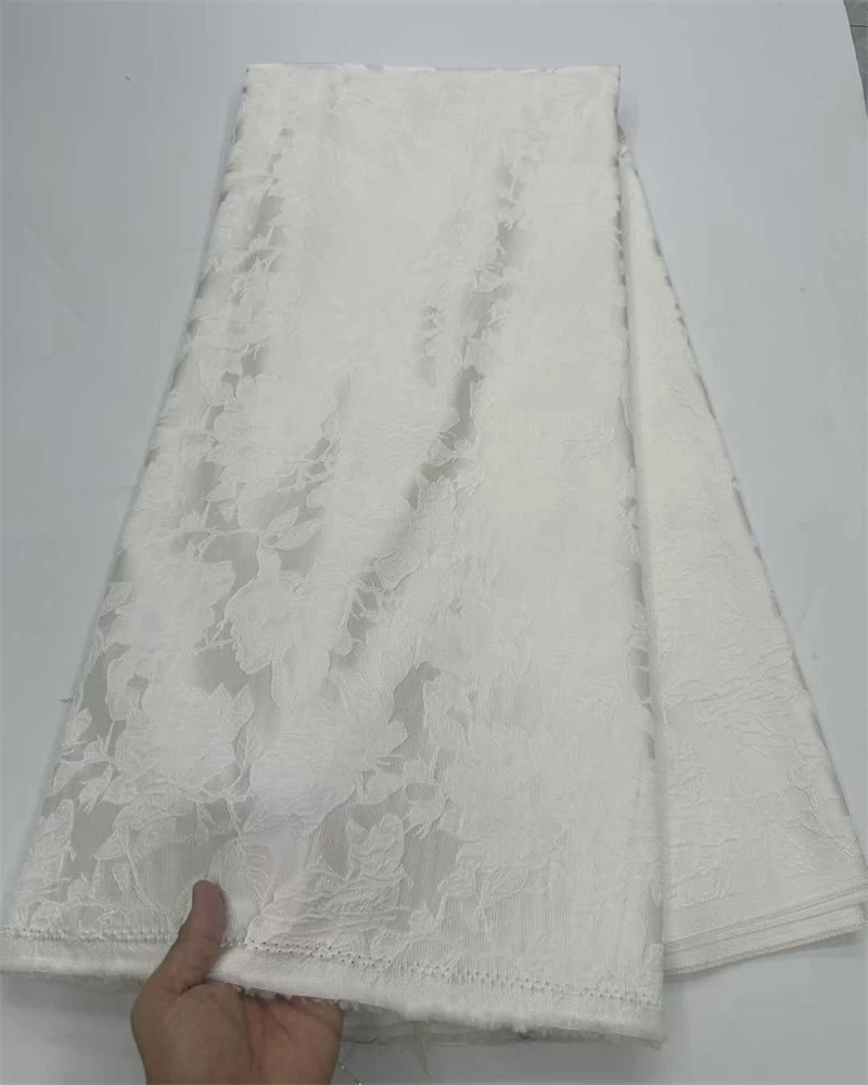 Tessuto di pizzo jacquard broccato di alta qualità per abiti da sera che realizzano in stile francese nigeriano
