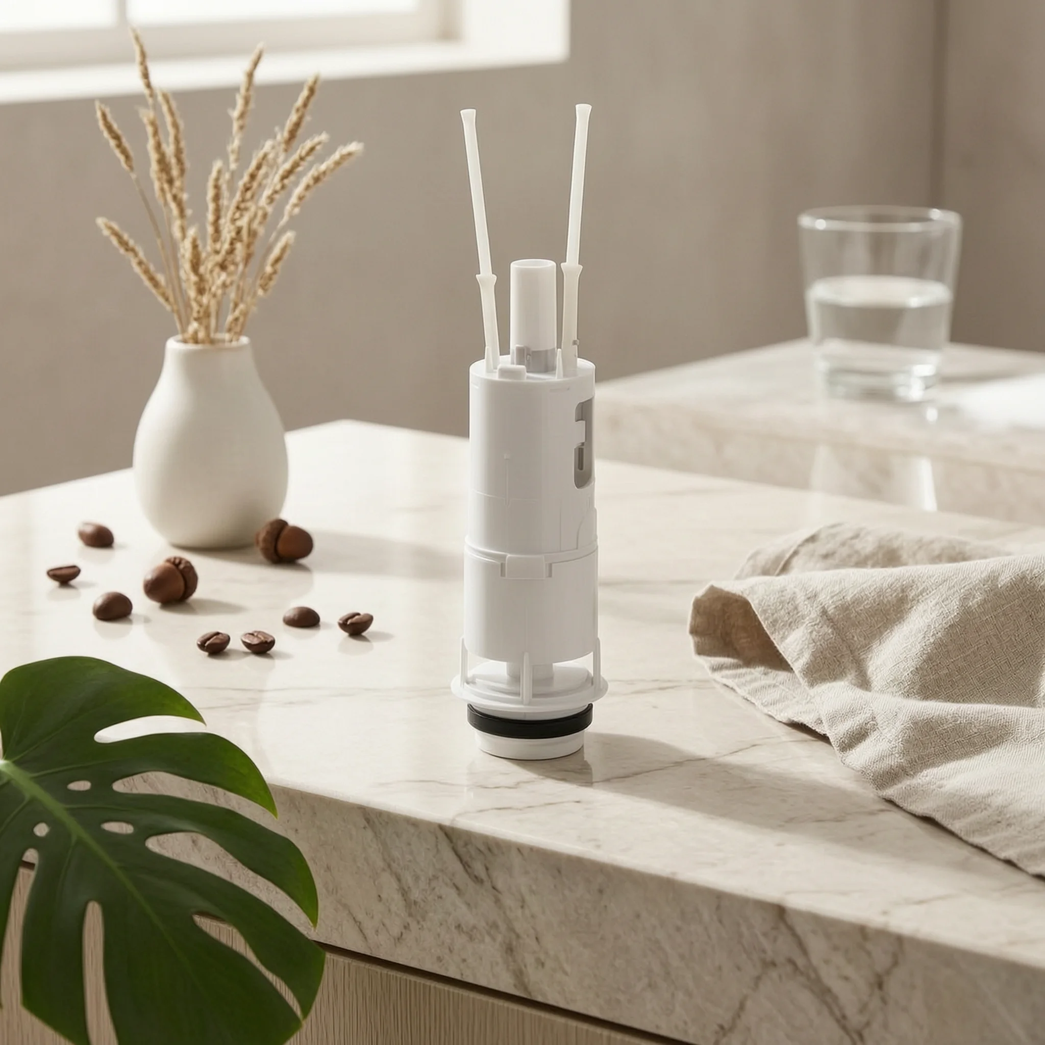 Concealed Cistern Valve White Plastic Toilet Drain Valve Concealed Cistern Drain Pipe Easy Installation Bathroom Hardware