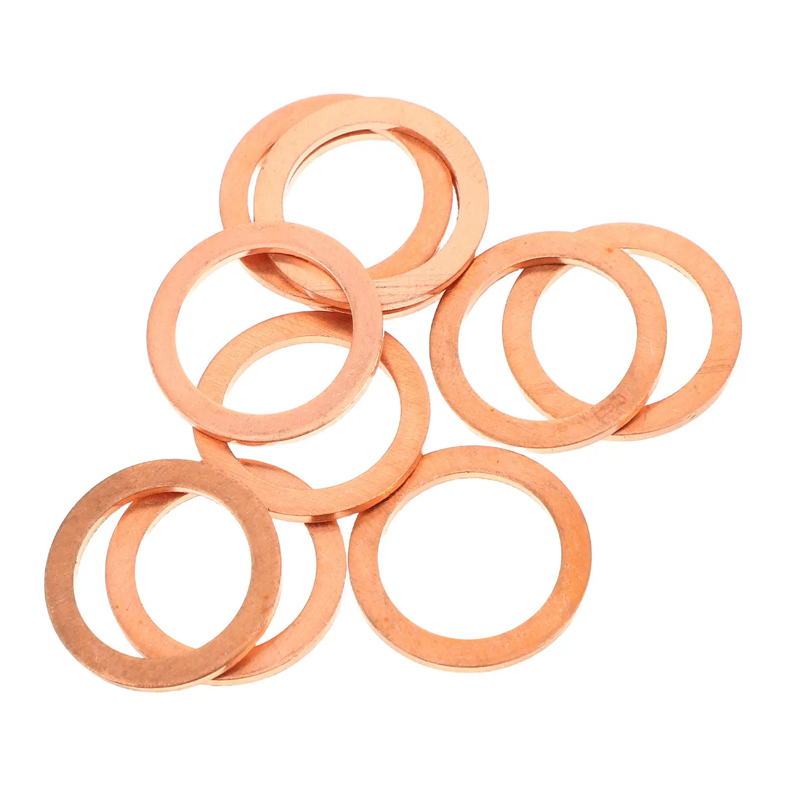 10Pcs Copper Flat Sealing Washers Round Crush Washer Gasket Set M16x22x1.5 Pure Copper Anti Leakage Hardware Washers for Marine