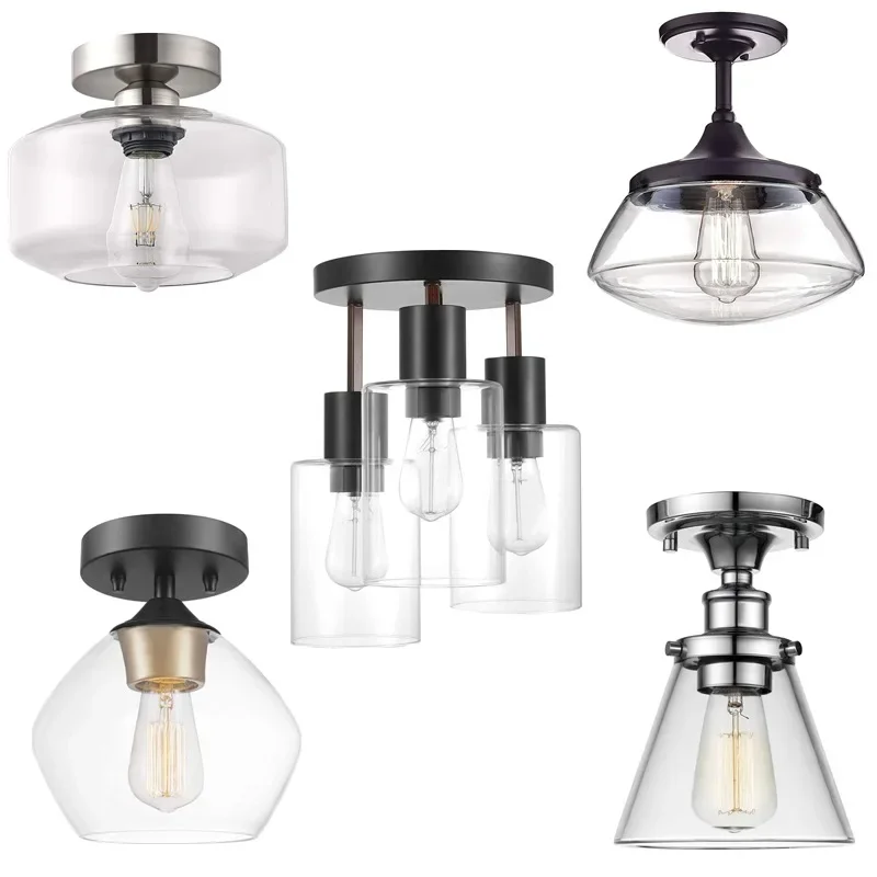 ceiling lights  industry loft glass ceiling lamp Simplicity Cloakroom balcony hallway lamp Porch light