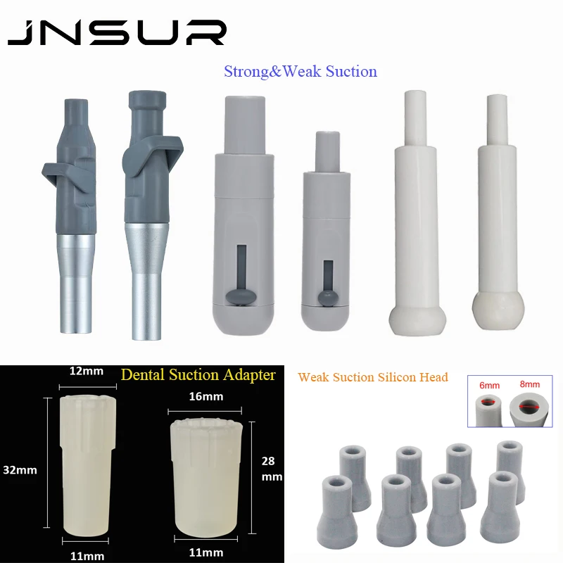 Dental Saliva Ejector Suction Tool Dentist Strong Weak Suction Adaptor Silicone/Plastic Transfer Head Dental Chair Instrument