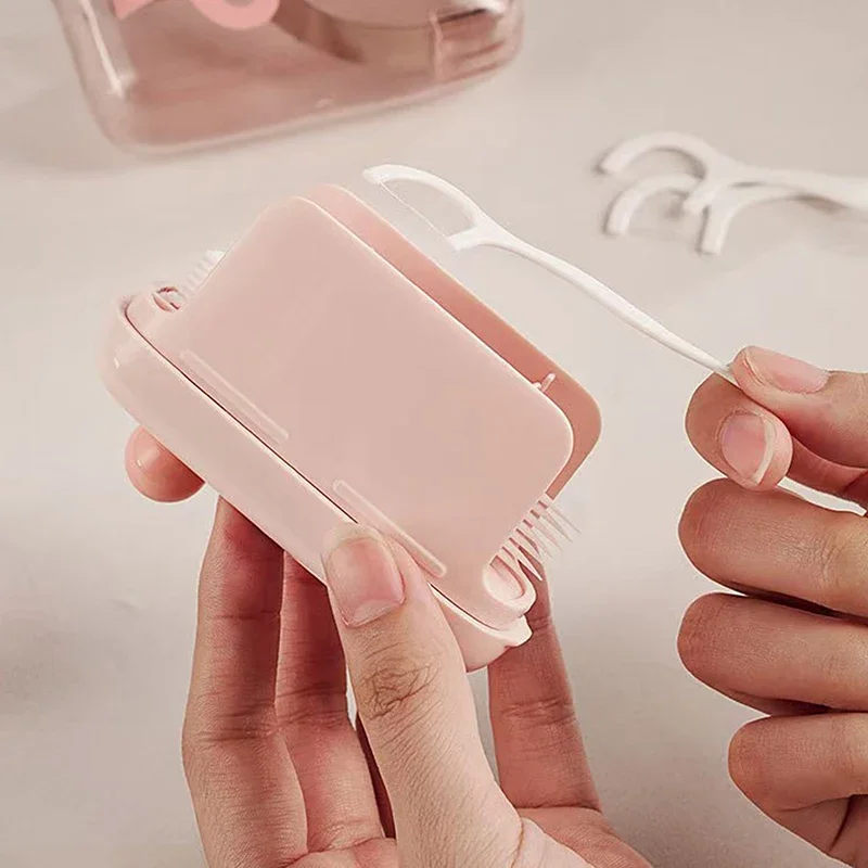 

Portable Automatic Ejectable Floss Dispenser With 10Pcs Floss Oral Care Dental Floss Box Disposable Flossing Sticks