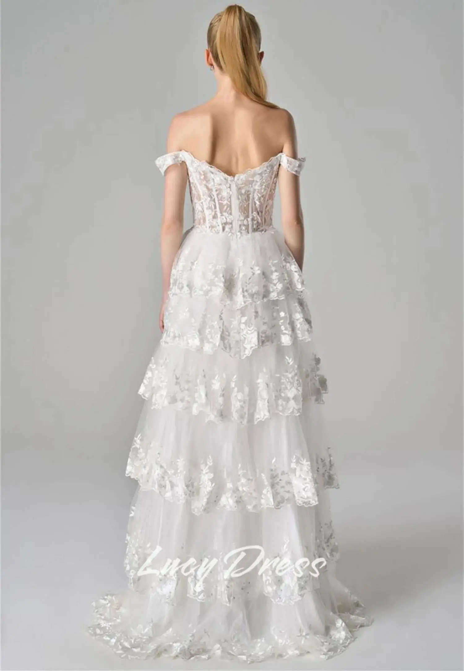 Lucy Aangepaste Bruiloft Jurk Sharon Happy Avondjurk Luxe Prom Gown Vrouwen trouwjurken voor feesten Trouwjurk