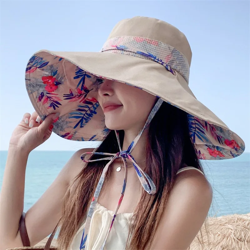 Ladies\' Summer Hat Fashionable Printed Fisherman Hat For Women At The Beach For Sun Protection In Summer A Large Brimmed Beach