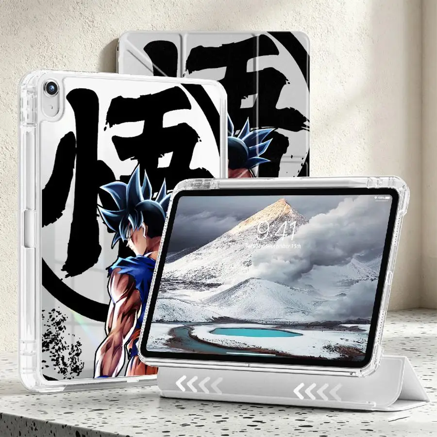 With Pen Slot Cover Tablet Case For Samsung Galaxy Tab S8 S9 Plus S10 Lite A9 Plus A8 A11 S7 FE D-Dragon Ball Saiyan Goku