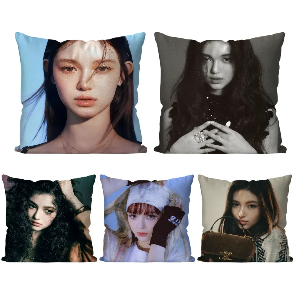 

DANIELLE Girl Group Member N-NewJeans Pillow Case Square Pillow Bedroom Sofa LeisureComfortCar Living Room Home Decoration 40X40