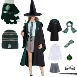 Halloween Costume for Adults and Kids with Hufflepuff Dress Yellow Cape Sweater Shirt School Uniform Hermione Granger Party Wear