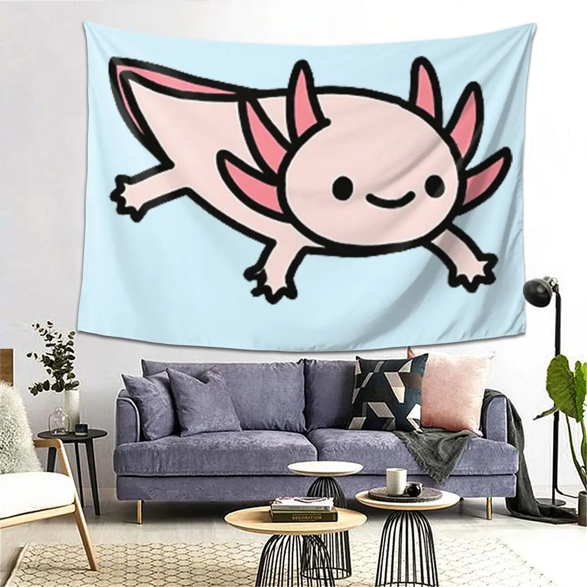 

Axolotl Tapestry Decoration Art Aesthetic Tapestries for Living Room Bedroom Home Wall Cloth Wall Hanging