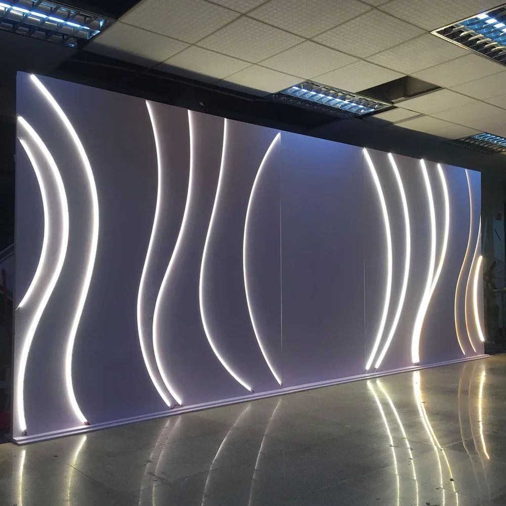 Luxury Modern Acrylic Panel Led Backdrop Display Stage Back Drop Wall For Wedding Decorations