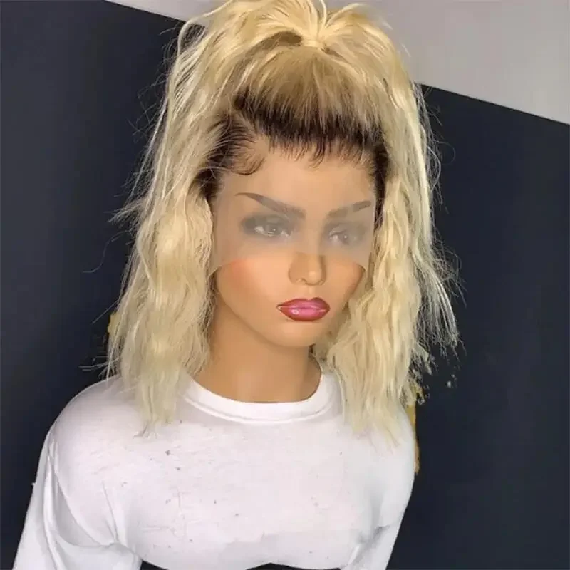 

Soft Ombre Blond Wave Hair 150 density and 13×4 100%human hair wig lace front wig, with baby hair pre plucked and f