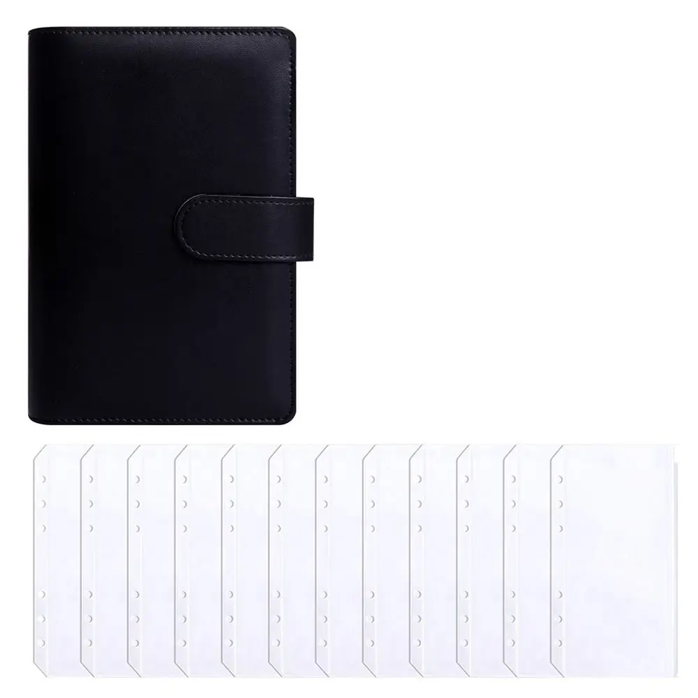 Save Money 100 Envelopes Money Saving Challeng Large Capacity PU Mini Binder Savings Challenge Waterproof Reusable Budget Binder