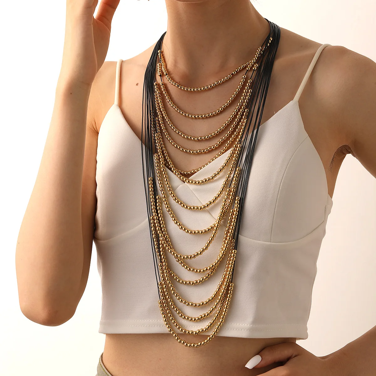 

ZAA 2025 Trend Women Jewelry Multilayer Handmade Beads Chain Necklace High Quality Statement Holiday Party Accessories Girl Gift